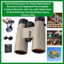 12x42 High Powered HD Binoculars with Smartphone Adapter for Outdoor Adventures