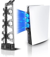 PS5 Accessories Cooling Fan Auto On Off with LED Light for Both Disc