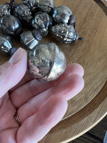 Adornos de vidrio craquelado estilo bola alemán plata vintage tapas de latón 12 - Imagen 6 de 10