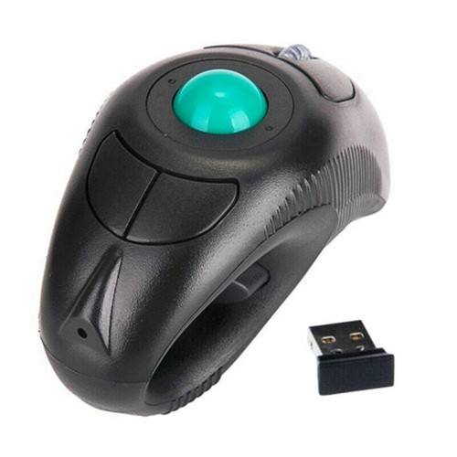 2X(2,4 G  Air Mouse Ergonomische Trackball-Hand-Trackball-Mäuse für Laptop W6D5)