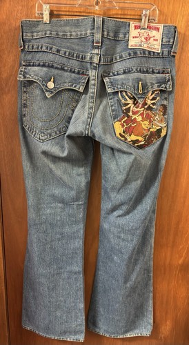 True Religion Jeans Men’s Hindu Embroidery Billy Sz 32 33 Waist 37” 32” Inseam - Picture 4 of 18