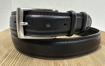 VTG Westbury Premium Handmade In Italy Black Leather Belt XL 105-110cm/44US