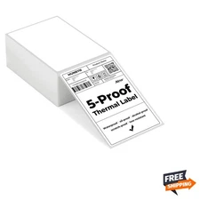 4"x6" Direct Thermal Shipping Labels, Durable Waterproof, Oil-Proof, Scratch-...