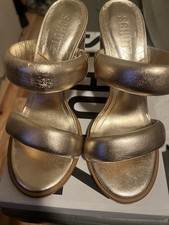 Schutz Metallic Gold Heels Size 5