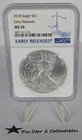 2018 Silver Eagle S$1 Early Release MS70 NGC