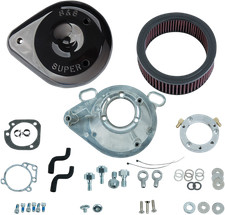 S&S Black Teardrop EFI Air Cleaner Filter Kit 01-17 Harley Touring Softail XL