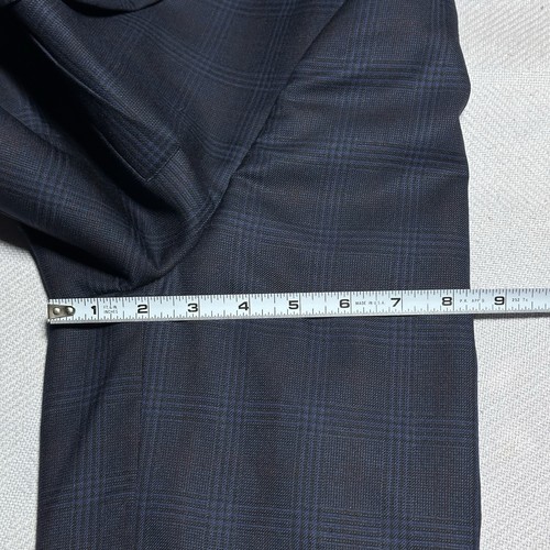 Jos A Bank Reserve Navy Houndstooth Check Plaid Silk Wool Blazer Jacket Size 46L - Picture 19 of 20