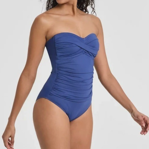 Anne Cole Solid Twist-Front Bandeau Ruched One-Piece Swimsuit, Sizes, Colors - Picture 20 of 33