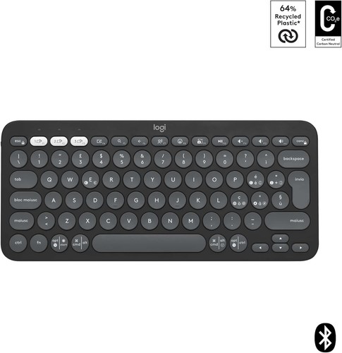 Logitech Pebble Keys 2 K380s - QWERTY Italian Layout, Graphite - 第 7/10 張圖片
