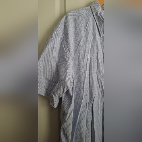 L. L. Bean Men White Cotton Button Tunic Shirt Top XL reg Roll Tab Short Sleeves - Picture 7 of 8