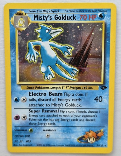 2000 MISTY'S GOLDUCK 12/132 GYM CHALLENGE HOLO RARE POKEMON TCG LIGHTLY PLAYED
