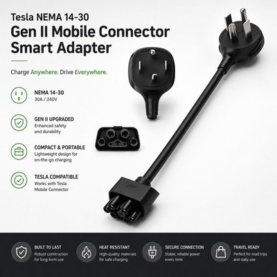 TESLA NEMA 14-30 GEN II MOBILE CONNECTOR SMART ADAPTER