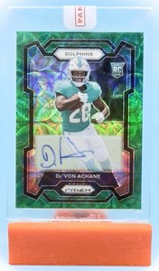 2023 Prizm De’Von Achane #365 Autograph Green Scope /75 RC