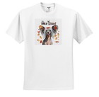 3dRose, Funny Thanksgiving Chinese Crested Hairless Dog and Fall Leaves, T-Shirt