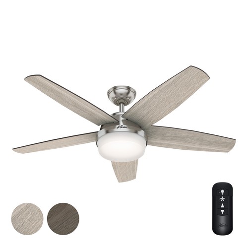 Hunter Fan 52 inch Brushed Nickel Indoor Ceiling Fan with Light and Remote