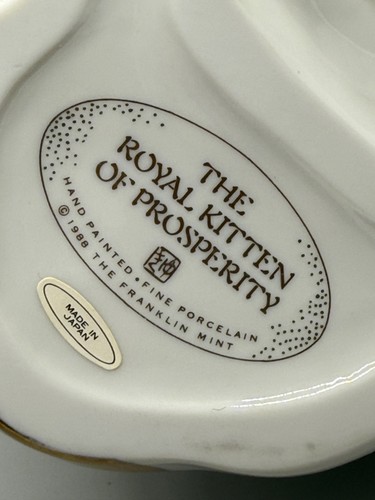Decoración del hogar vintage Franklin Mint Royal Kitten of Prosperity - Flores de primavera - Imagen 11 de 11