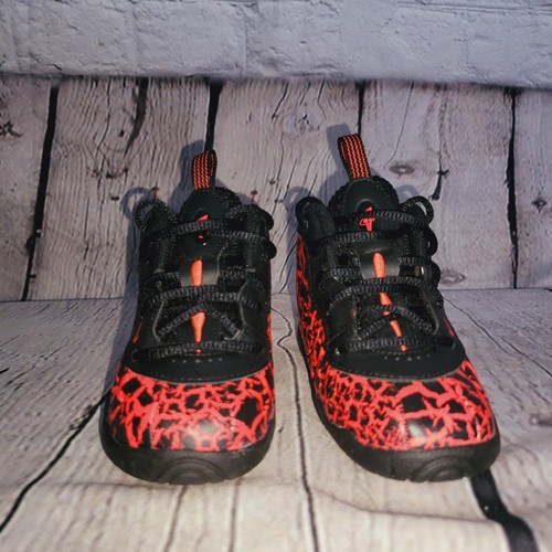 Nike Little Posite One TD 'Cracked Lava' Toddler Sz 8C 723947-012 Black Crimson - Picture 2 of 7