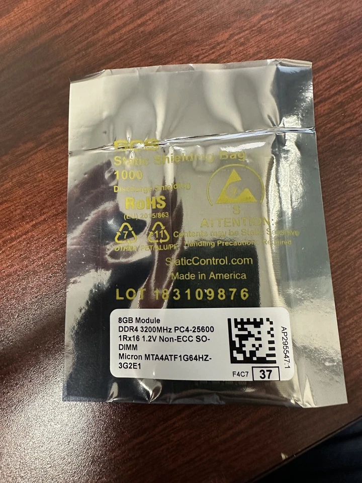 Micron 8GB DDR4 PC4-3200 260-Pin SODIMM RAM (MTA4ATF1G64HZ-3G2E1) - Image 3 of 3