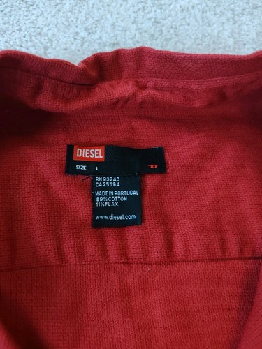 Vintage men's printed graphic Diesel shirt Red with white African-inspired Print - Picture 3 of 4