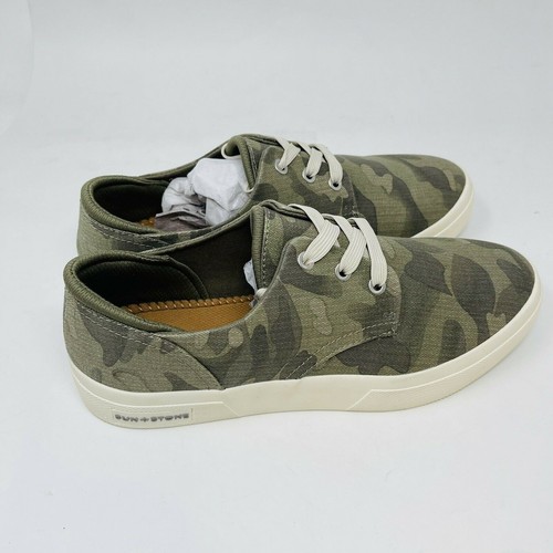 Scarpa uomo Sun + Stone nuova taglia 8,5M sneaker in tela pizzo verde mimetico - Foto 7 di 8