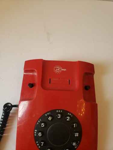 US Tron Vintage 1970s Red & Black Touch Tone Phone Faux Rotary Face - Picture 3 of 6