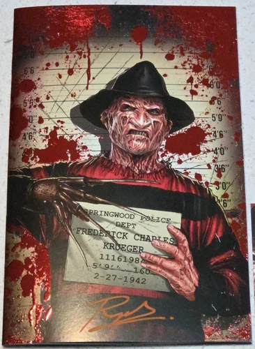 Tribute: Wes Craven Freddy BLOODY SPOT FOIL w/COA Dallas FanExpo SIGNED RAYMOND