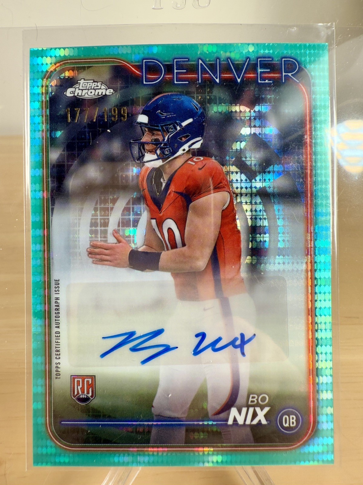 2024 TOPPS CHROME ROOKIE AUTO VARIATION AQUA SONAR BO NIX ROOKIE RC /199