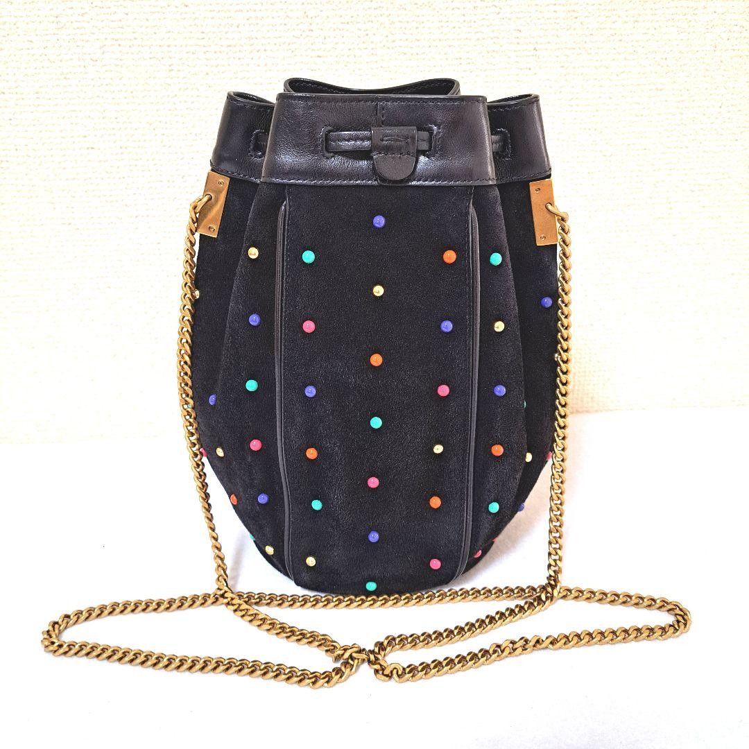 Borsa a tracolla Saint Laurent con coulisse e catena ferramenta oro