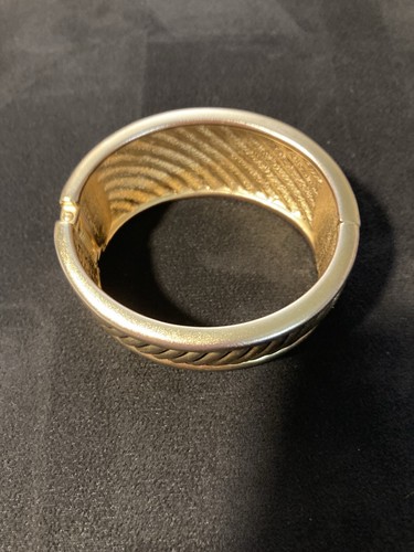 Vintage Premier Designs PD Gold Tone Hinged Bangle Bracelet Boho - Picture 5 of 14