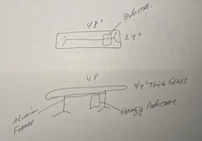 Herman Miller Bruce Burrick 24”x48” 3/4” Glass Top