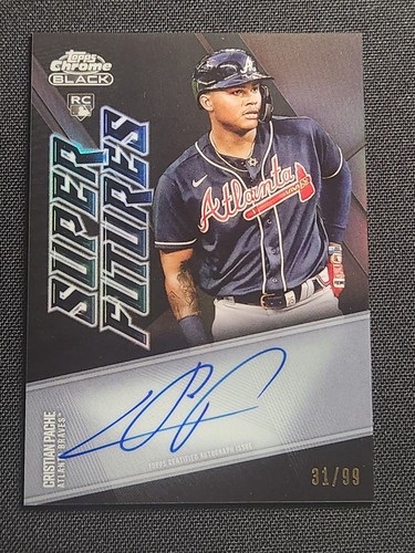 2021 Topps Chrome Black Cristian Pache Super Futures Auto /99 (Braves) - Picture 1 of 2