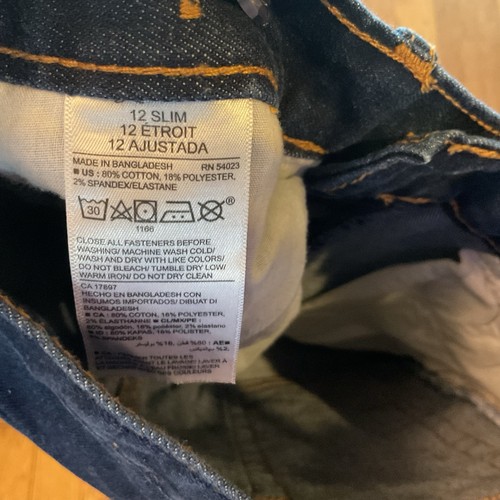 Old Navy Girls Straight Leg Jeans Size 12 Slim Adjustable waist ~ EUC - Picture 6 of 11