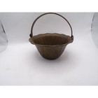 Vintage Brass Decorative Basket Small Flower Petal Rim Handle Accent Piece