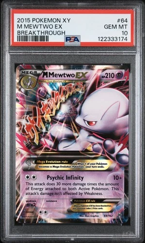2015 Pokemon Breakthrough M Mewtwo Ex #64 XY GEM MT PSA 10