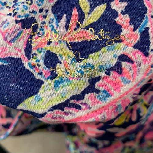 Lilly Pulitzer Girls Size XL 12 14 Dress Short Sleeve Jodee Blue Pink Coral - Picture 7 of 8