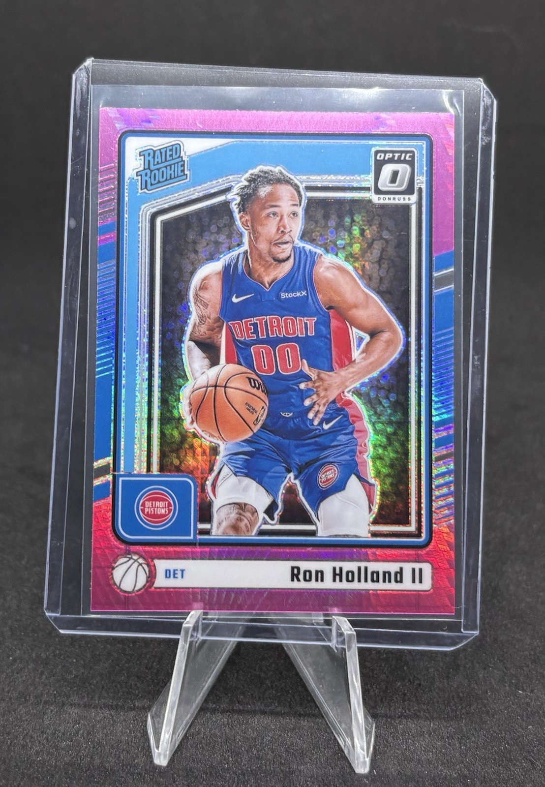 2024 Optic Ron Holland II #291 ROOKIE RC Pink Hyper Prizm Detroit Pistons