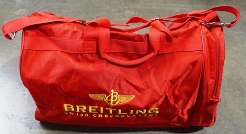 BREITLING WATCHES SWISS CHRONGRAPHS HB-XZO HELICOPTER TRAVEL GEAR RED DUFFEL BAG - Picture 2 of 8