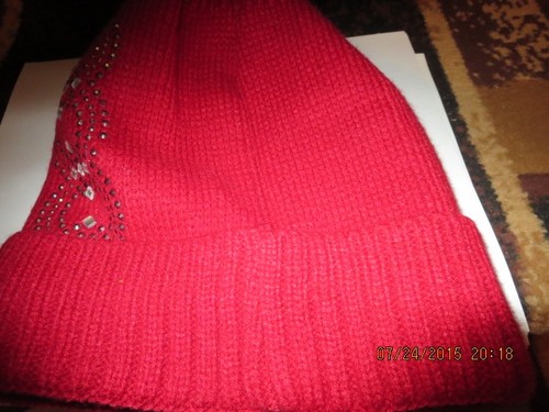 WINTER RED WOMAN'S HAT--POMPOM--FUR LINING--#R39A-9 - Picture 3 of 24