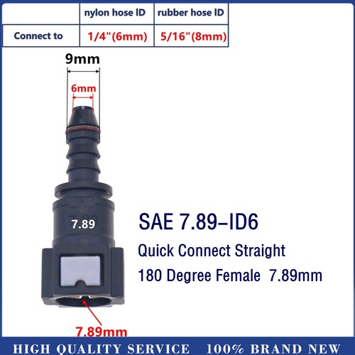 4PCS 180° Fuel Line Hose Pipe Quick Release Plastic Connector 7.89mm ID6 for Car - Picture 2 of 4
