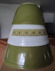 New ListingPYREX MCM VERDE AVOCADO GREEN SQUARE FLOWER NESTING MIXING BOWL SET #401-402-403