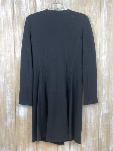 St. John Caviar Size 4 Black Knit Wool Blend 2-Button Blazer Jacket - Picture 4 of 9