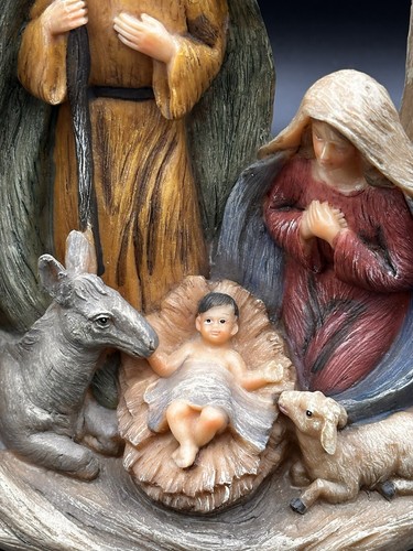 Heilige Familie Weihnachten Harz Krippe Maria Josef Jesuskind Figur 8,5 x 5 Zoll - Bild 5 von 11