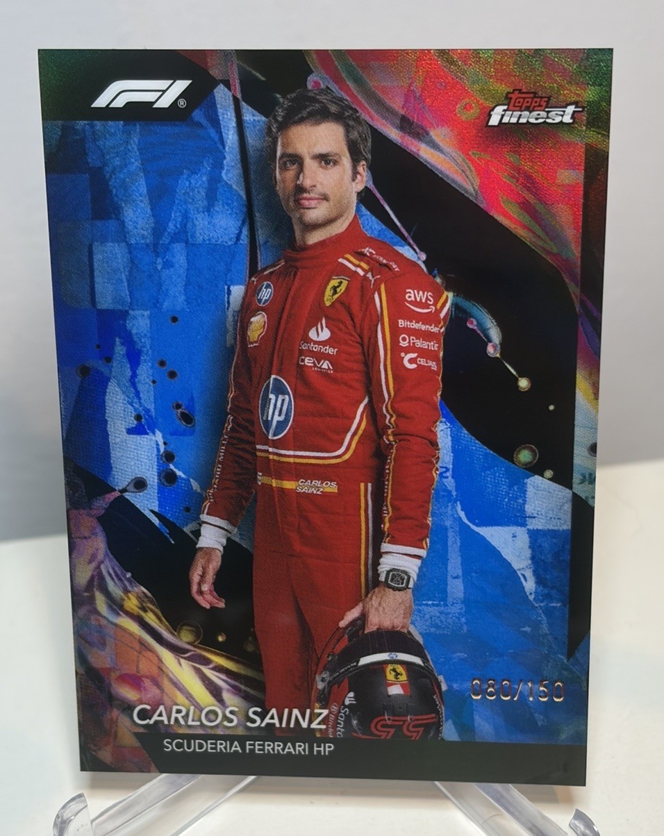 2024 Topps Finest Formula 1 Carlos Sainz Uncommon Blue Refractor/150