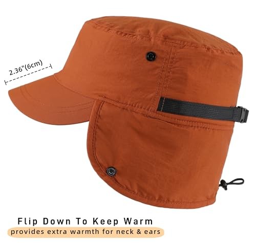  Men's Winter Hat with Visor Warm Earflaps Hat Fully Lined Faux Fur Baseball  - Bild 3 von 6