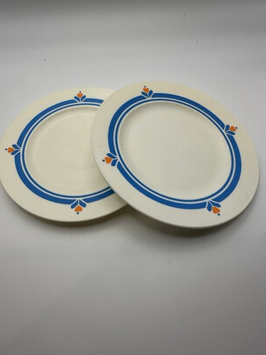 Vintage Fisher Price Fun with Food 1980s replacement dishes plate set of 2 blue - Picture 1 of 5