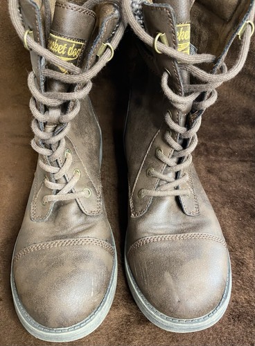 Rocket Dog Thunder Brown Lace Up Boots Ladies US Size 10 Buckle Accents Combat - Picture 3 of 9