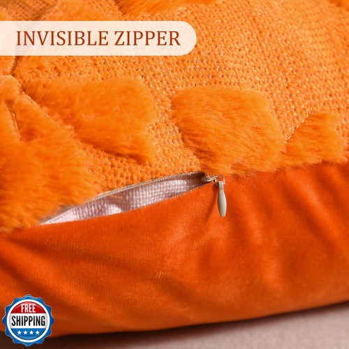 Mixweer Bow Pillow Covers Set of 2 Coquette Room Decor Cute Faux Fur Soft Bow - Picture 2 of 5