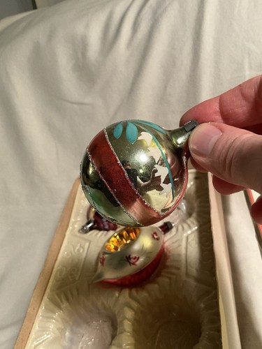 Vintage Handmade European Craftsmen Blown Glass Christmas Balls In Original Box - Picture 6 of 19