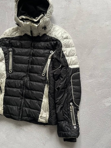 Bogner By Goan Thylmann Black White Ski Jacket Down Feather Hood Mens 46/US 36S - Picture 2 of 22