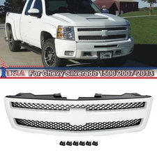 Summit White Shell w/ Black Insert Grille For 2007-2013 Chevrolet Silverado 1500